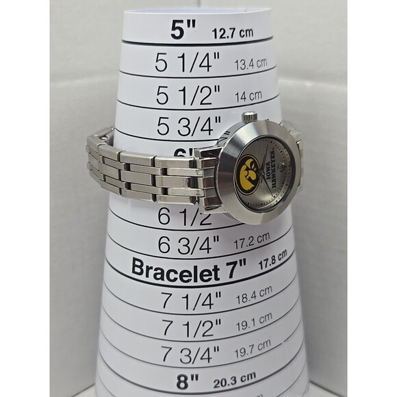 Sun Time Iowa Hawkeyes Stainless Steel Date Quartz Watch New Battery 3ATM Sports - Picture 6 of 10